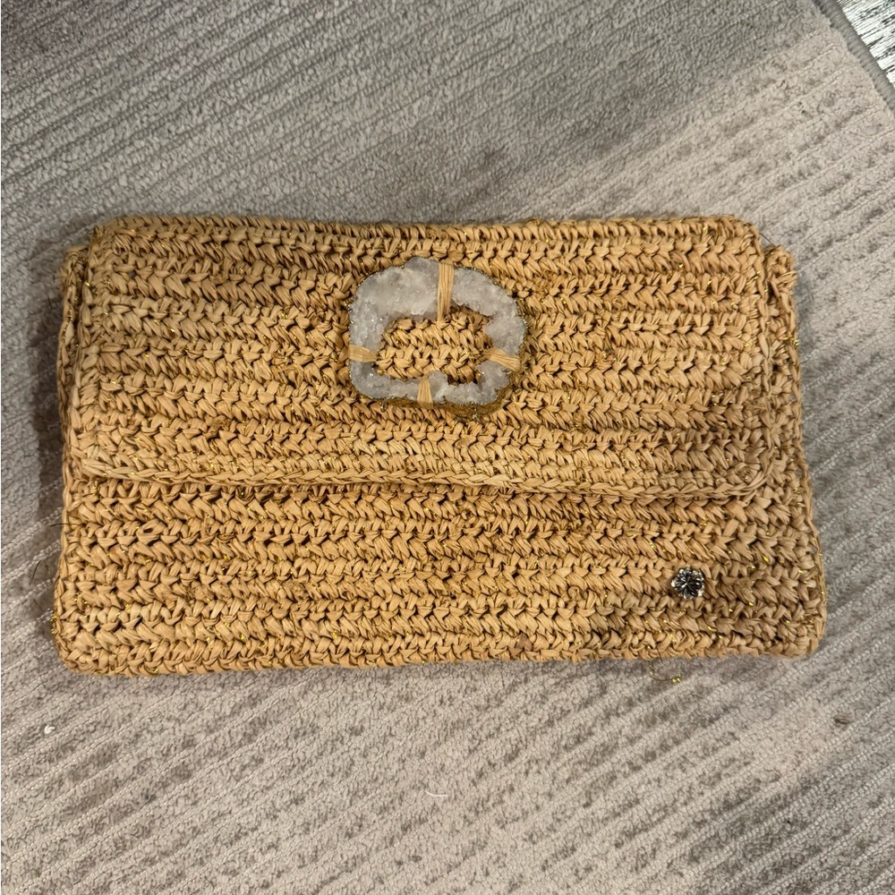 Calypso St. Barth Natural Woven Clutch